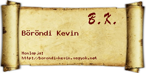 Böröndi Kevin névjegykártya