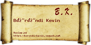 Böröndi Kevin névjegykártya