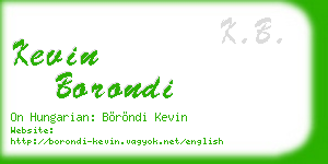 kevin borondi business card