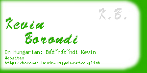 kevin borondi business card